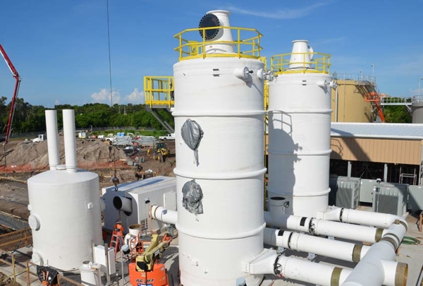 Machinery at Southwest Water Reclamation Facility in St. Petersburg, Florida.