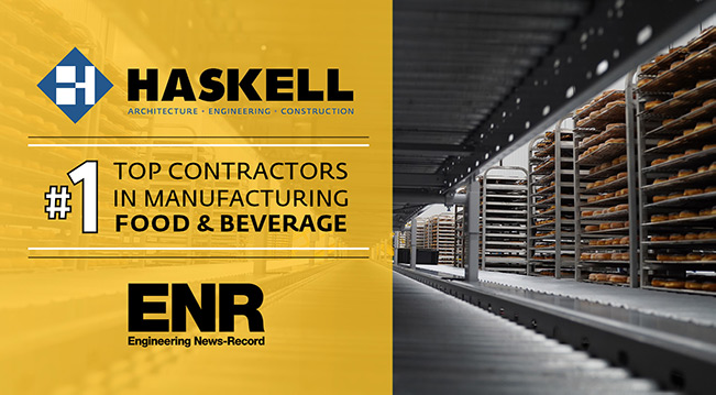 #1 Ranking for Top Contractors in Manufacturing  Food & Beverage with ENR