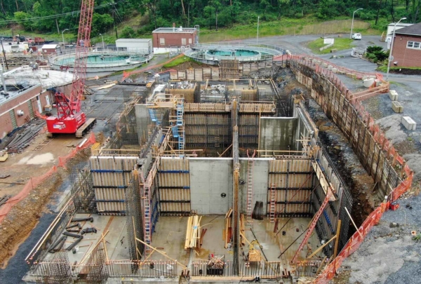 Wastewater treatment plant under construction