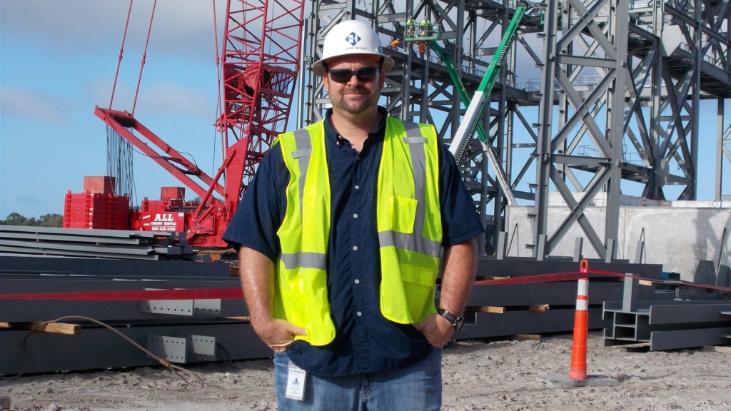 Haskell's Aaron Ware posing on a jobsite.