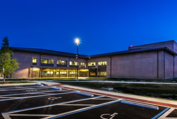 Nighttime photo of Andrews HOF