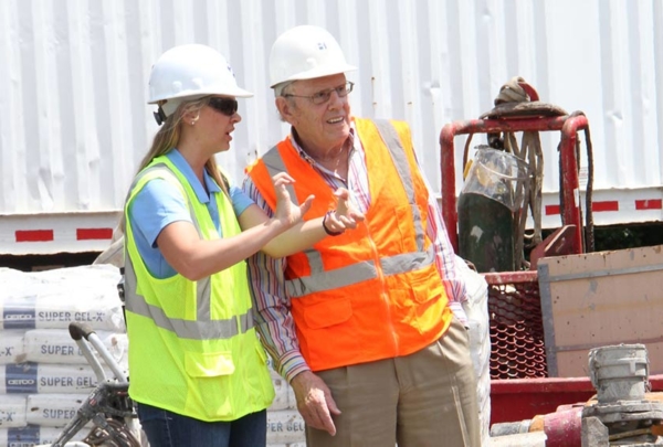 Haskell team members on a construction site.