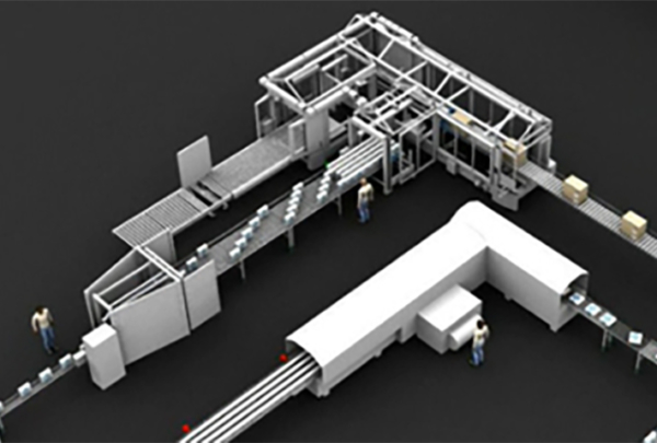 Digital simulation of packaging line.