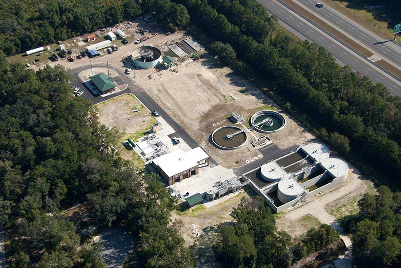 Aerial photo of Glynn County Water Pollution Control Plant