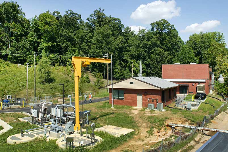 Exterior photo of the Indian Head Wastewater Treatment Plant