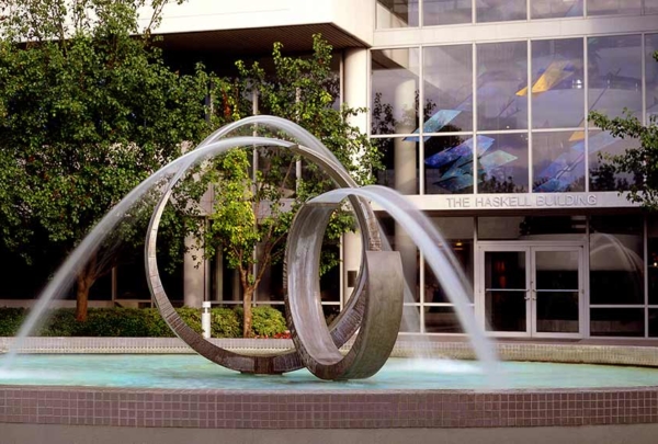 Fountain in front of Haskell's headquarters.