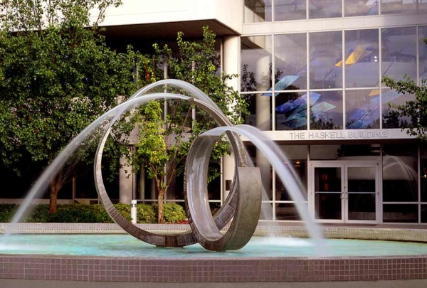 Fountain in front of Haskell's headquarters.