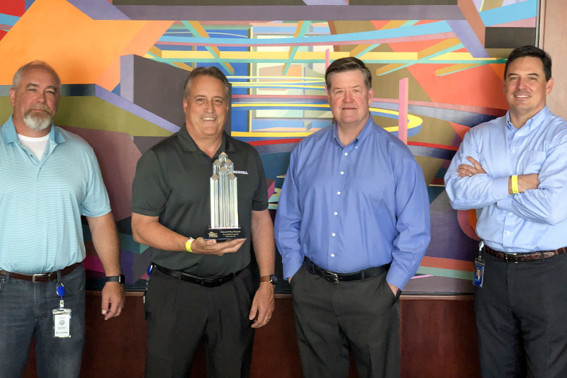 2020 ABC Pinnacle Award Brian Roundtree, Lance Simons, Jim O'Leary, JP Saenz at Haskell Headquarters