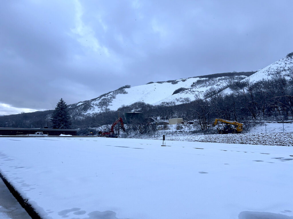 Heavy snowfall in the winter months at the City Creek WTP is just one of the unique challenges with constructing a project at the top of a canyon. 
