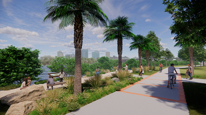 Along the 5.5-mile path, 18 “moments” will highlight the living shorelines, celebrate the river and provide educational opportunities.  