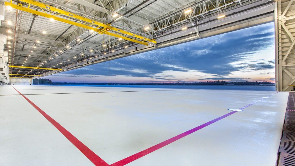 MV-22 Hangar interior with open