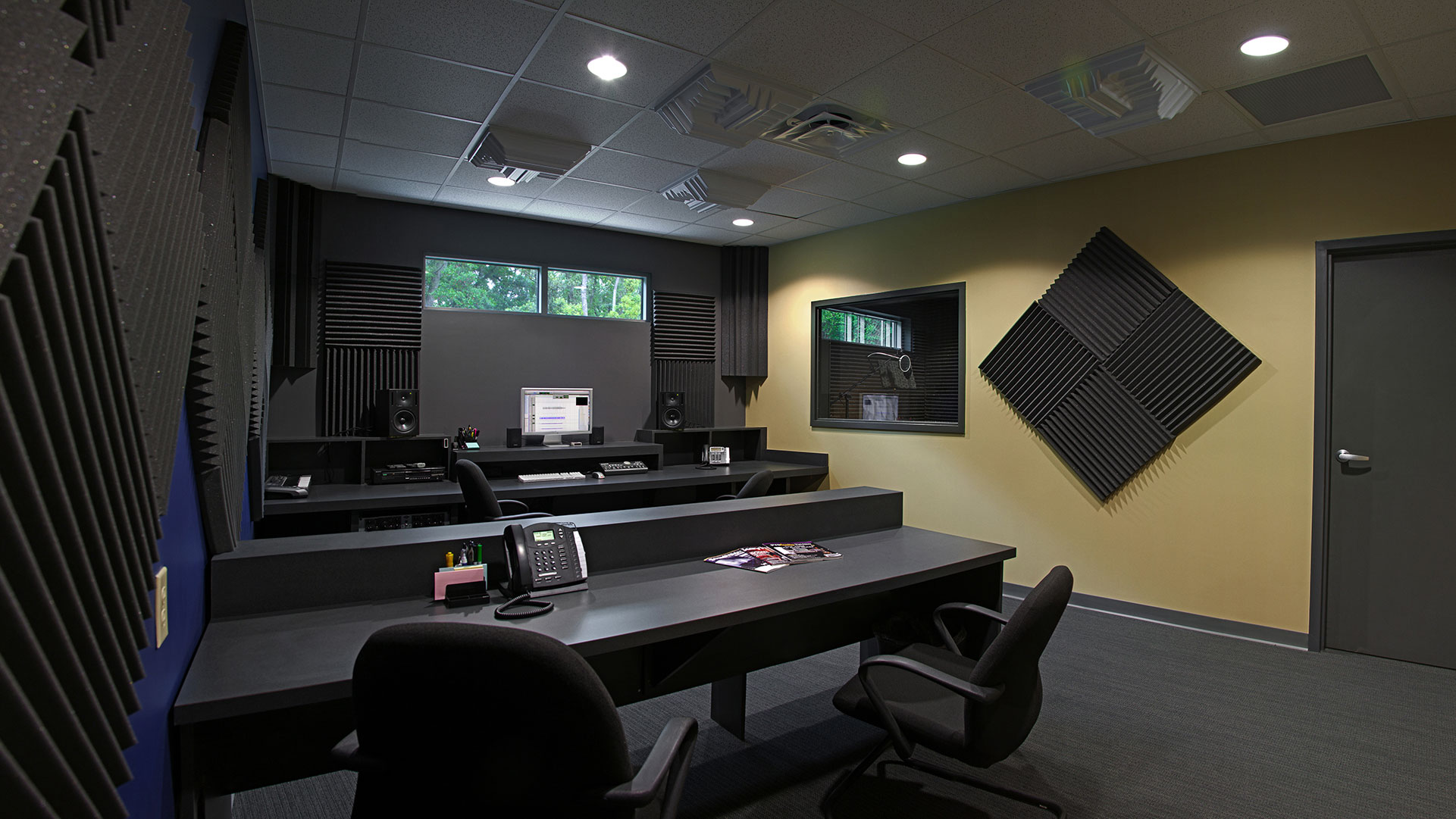 Interior of sound production studio|Video production studio|Front of Digital Video Arts Production Center|Screening Room|Food stylist at work in video studio|||||