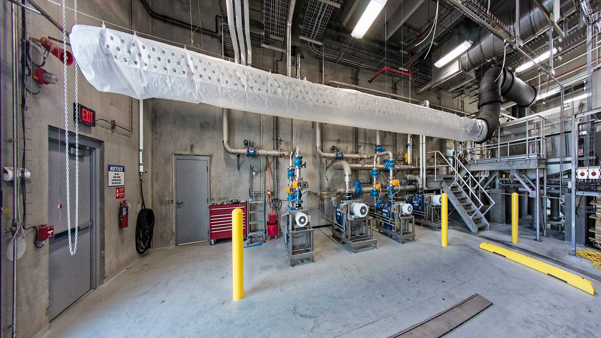 |Mechanical equipment|Water tanks and pumps|Interior photo of silver water tanks|Drive through portico|||||