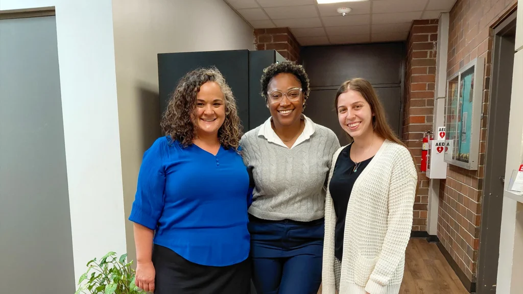 From left, Haskell healthcare architect Kristen Argalas, Tiffany Richardson, director of CJRG and Hope Court for Partnership for Child Health, and Brittany Flora, system of care manager for CORE and opioid abatement at LSF Health Systems.