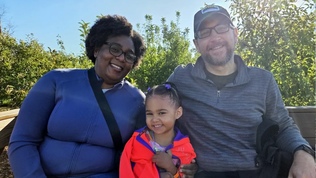 Craig George, pictured with his wife, Lou-Ella, and daughter, Nova, has received Haskell’s Living the Values Award.