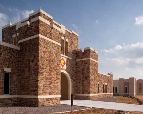 Exterior photo of front entry to Armed Forces Reserve Center