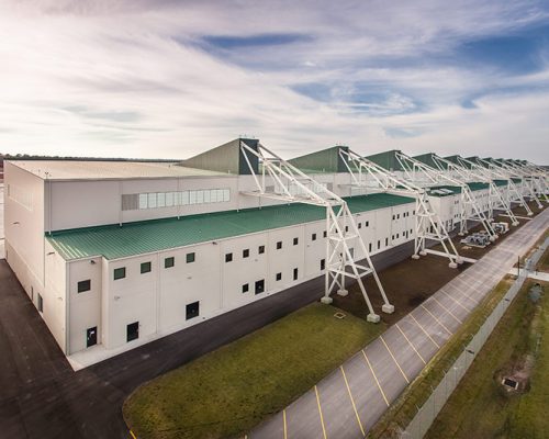 MV-22 Hangar exterior view from back side