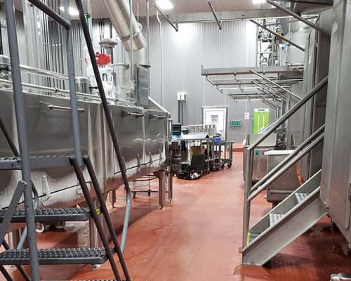 Interior of plant-based protein facility