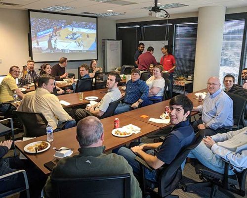 March Madness watch party in the Atlanta office