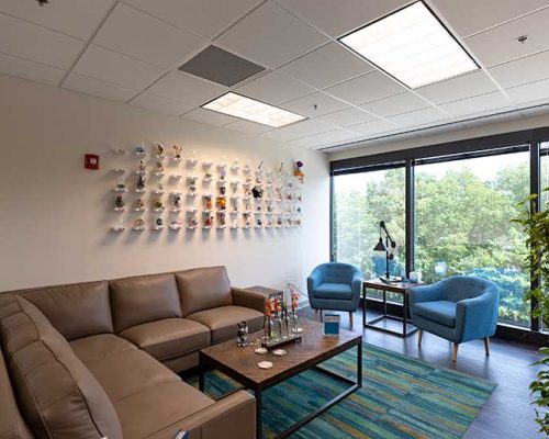Lounge area in the Atlanta office