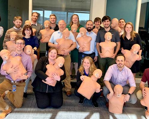 First aid training in the Atlanta office