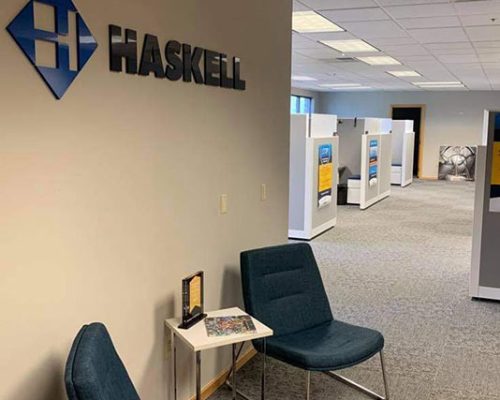 Haskell logo displayed in the entry area of the Beloit office