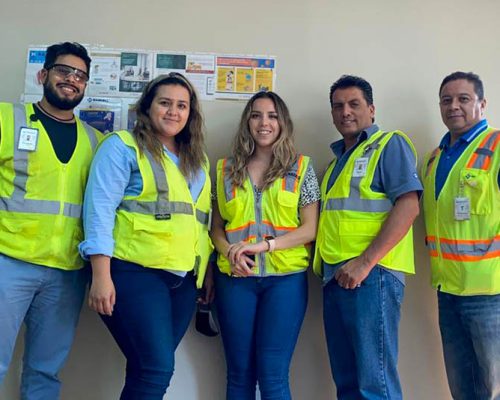 Mexico City office team members on a jobsite