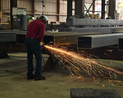 Haskell Steel employee at work in the fabrication shop