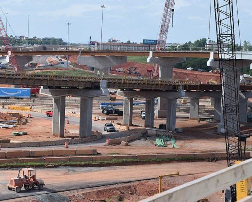 I-235 Broadway Extension Corridoe Widening and I-44 Exchange under construction