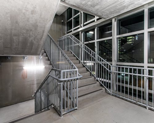 Photo of a stairwell within the Baptist Medical Center parking structure