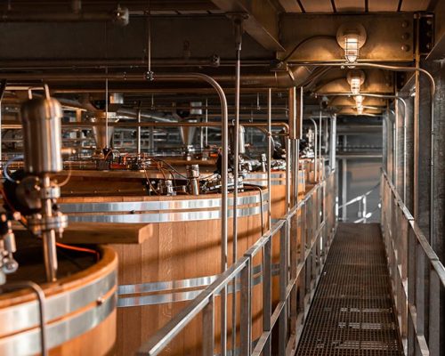 Wooden mixing vats