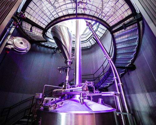 Stainless pot and staircase