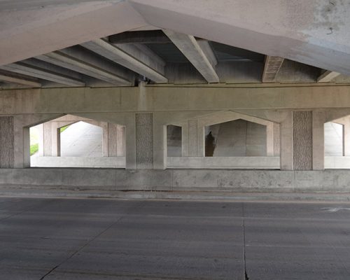 Bridge underpass beneath the Creek Turnpike