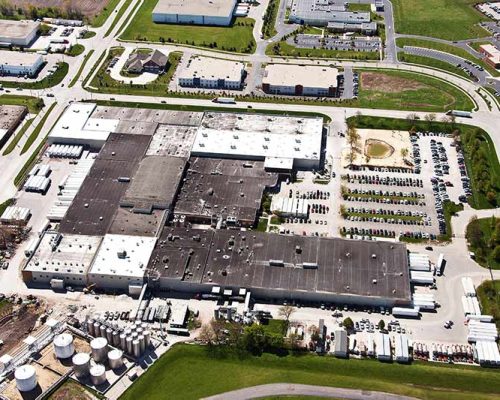 Aerial view of Diageo Plainfield facility