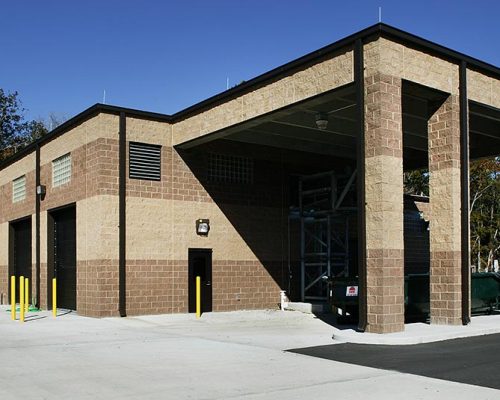 Exterior photo of the brick/stone facility