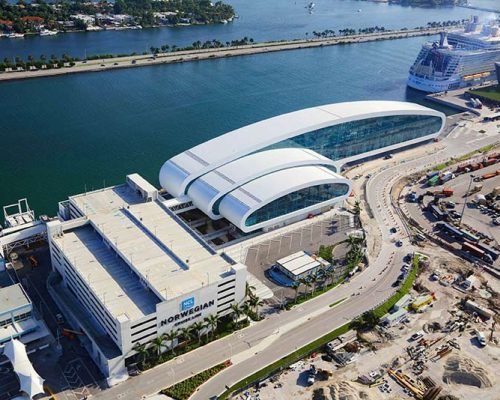 Aerial photo of NCL passenger terminal