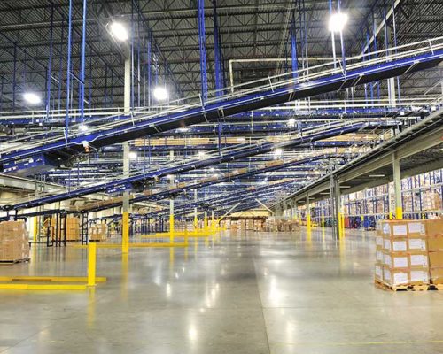 Interior of Nike Distribution Center warehouse