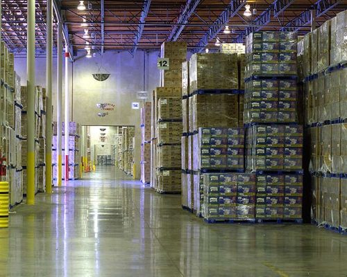 Interior of Procter & Gamble Distribution Center warehouse